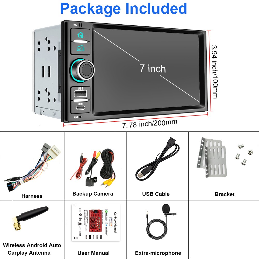 Car Stereo BT AM FM Radio Wireless Carplay Navi For Nissan Juke Micra 2015-2017