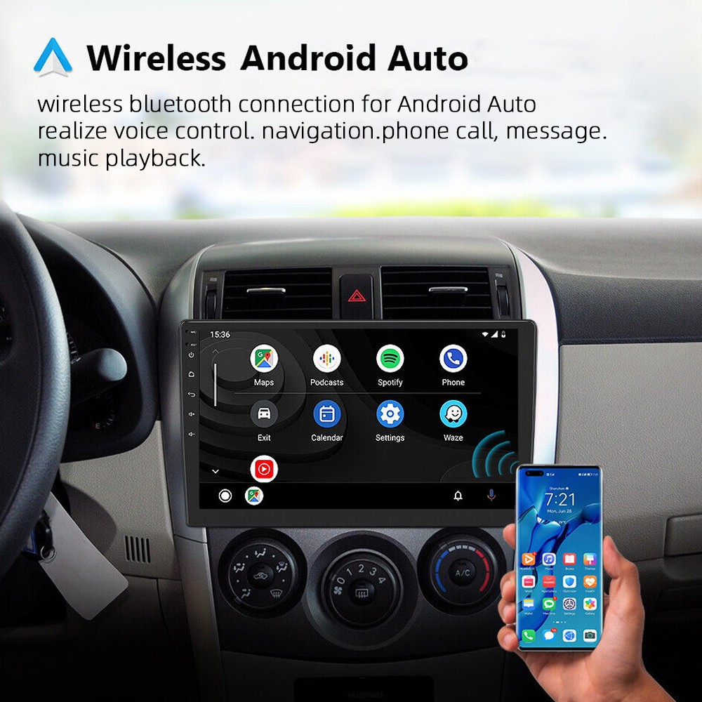 10″ 2 Din GPS Android Car Radio Wireless Carplay 2+64G BT Mirror Link Touch WiFi