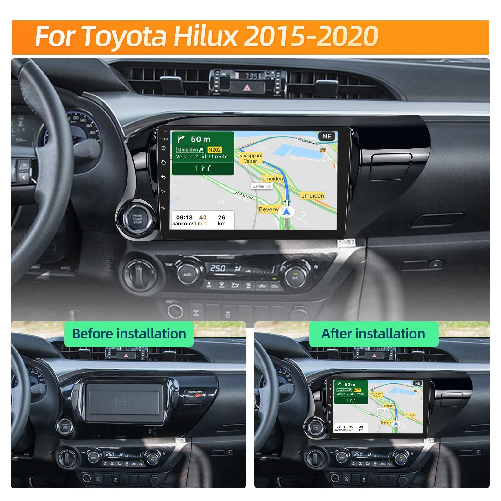 [2GB+64GB] Car Radio for Toyota Hilux 2015-2020, 10.1 inch Touch Screen Car…