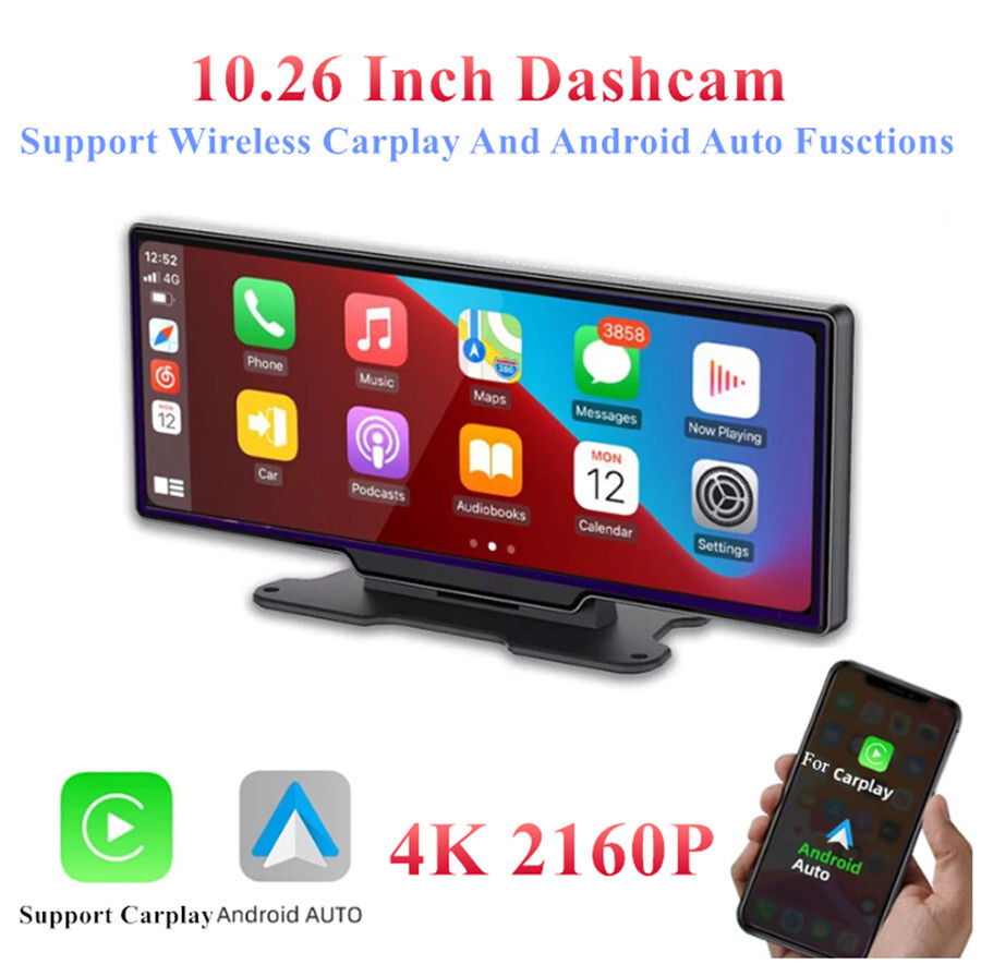 Car Dash Cam WIFI Recorder Touch Screen G-Sensor For Carplay Android Auto