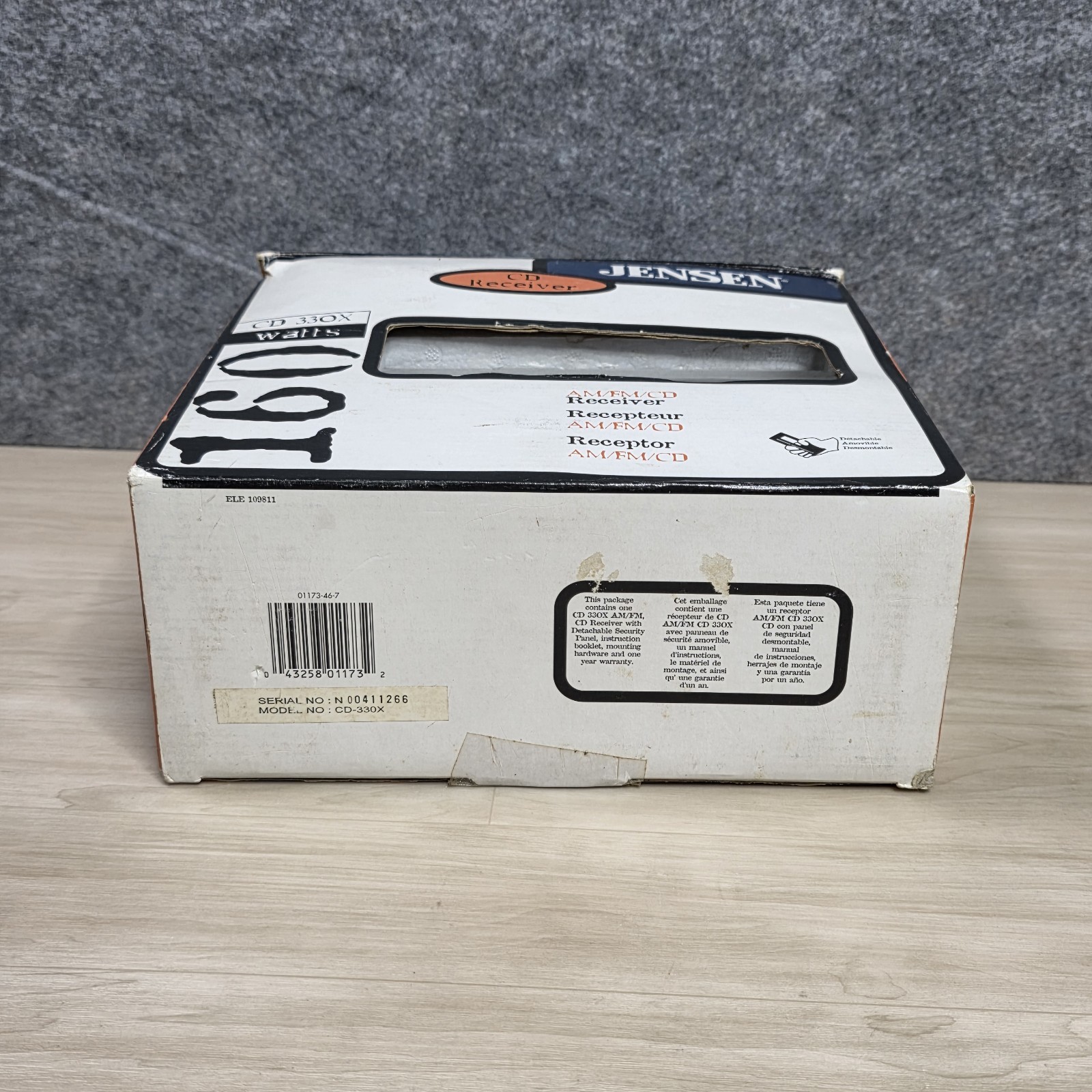 Jensen CD-330K Detachable Face AM/FM/CD Receiver with Remote Control 160 Watts