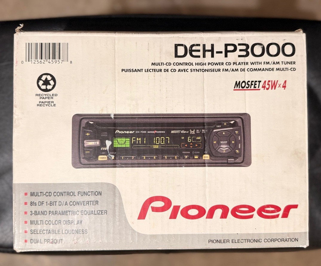Pioneer Car CD Receiver DEH-P3000 WMA MP3 ACC Stereo Radio Never Installed