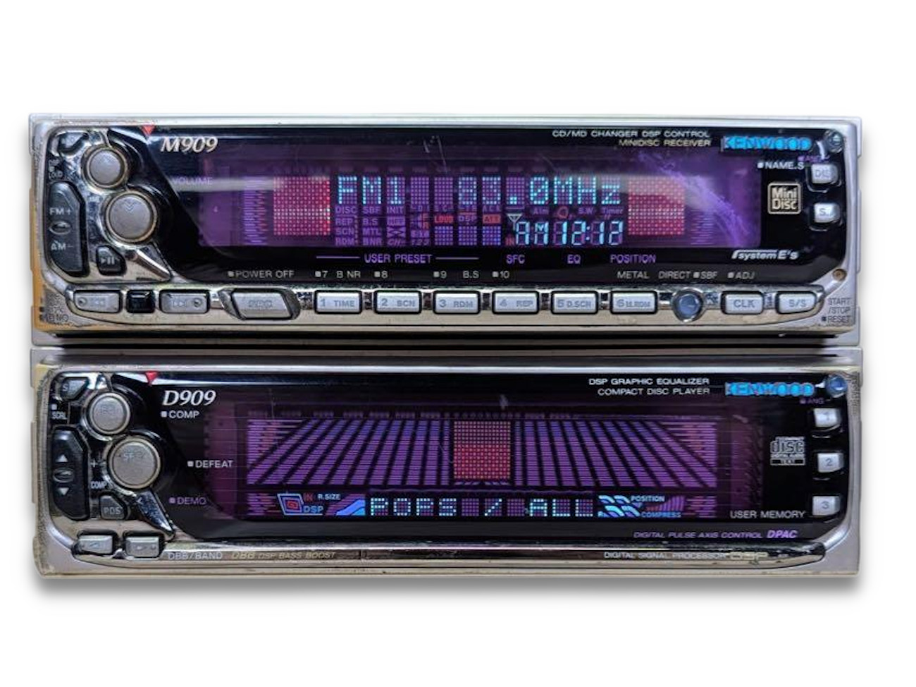 Kenwood M909 D909 Car Audio Set CD MD Receiver DSP EQ JDM Tested and Working