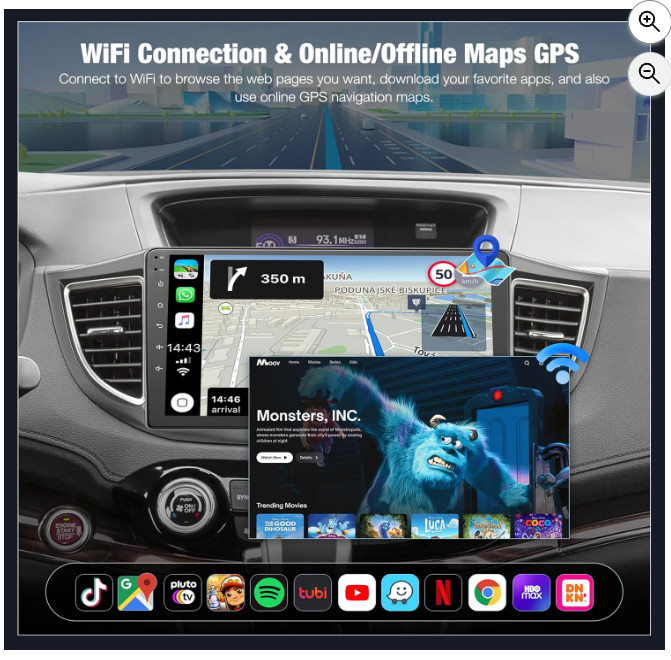 For Honda CRV 2012-2016 10.1″Car Stereo Apple CarPlay Android 13 Radio GPS Navi