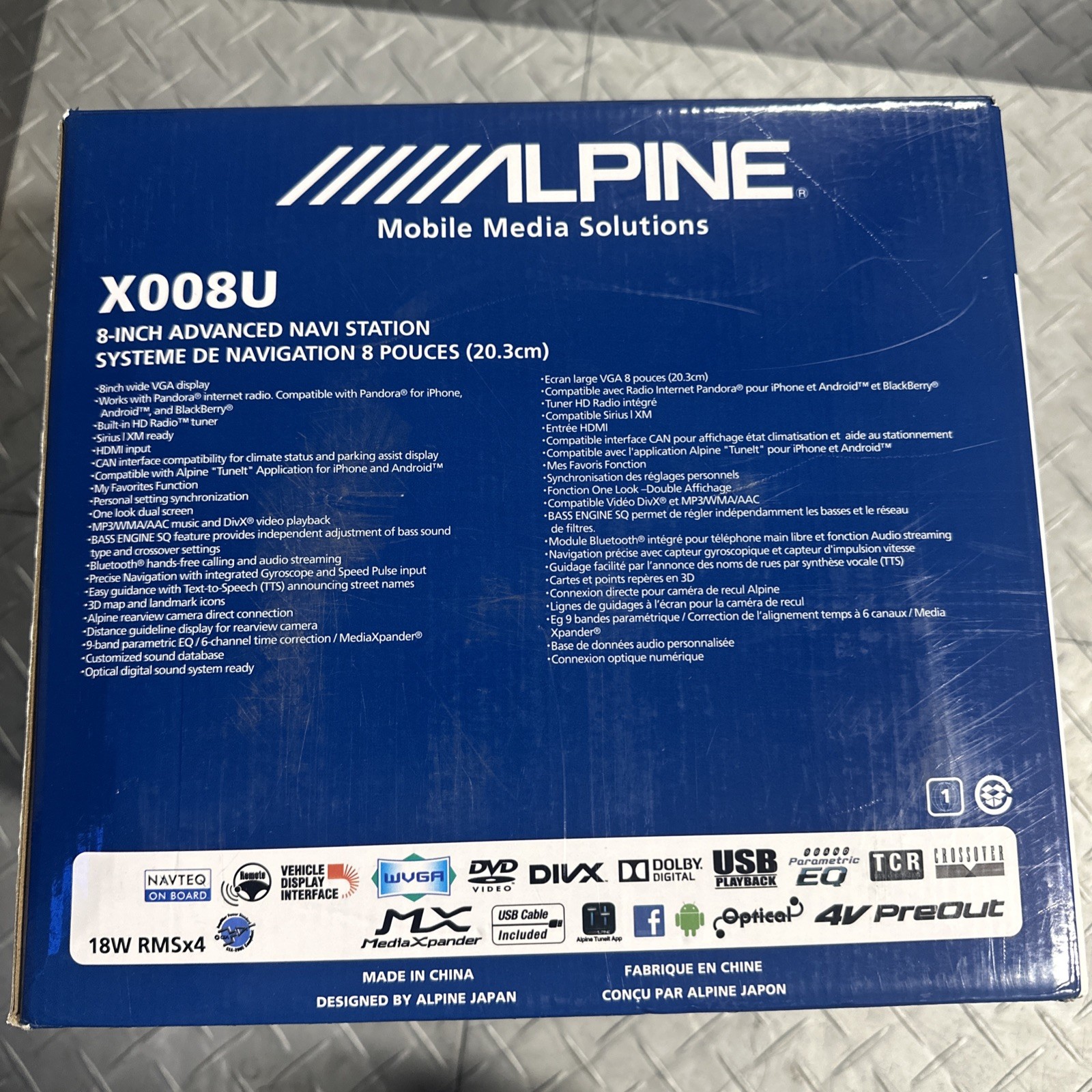 ALPINE X008U 8-Inch In dash Car Navigation Touchscreen AM FM SIRIUS XM Receiver