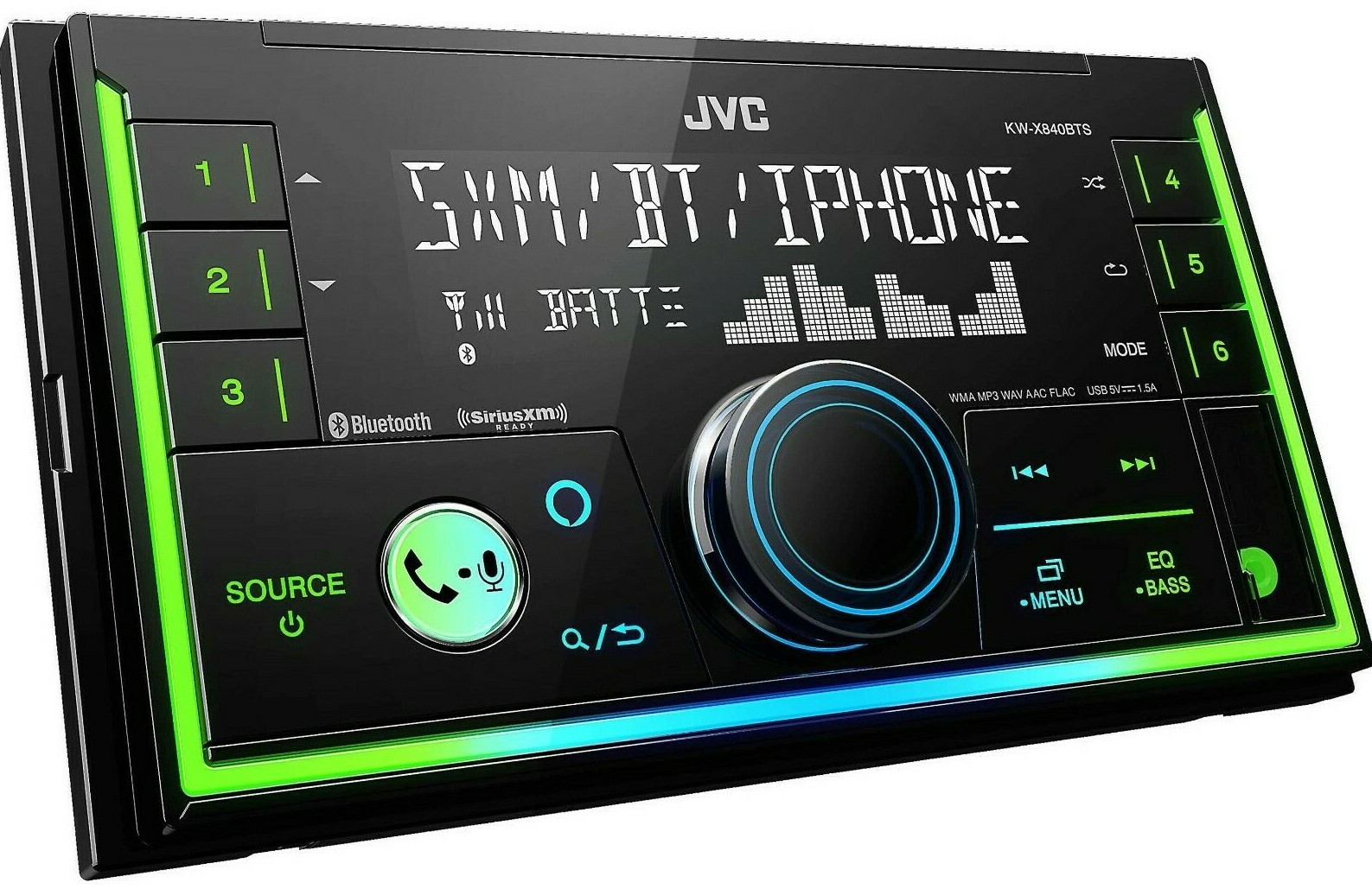 JVC KW-X840BTS Bluetooth Media 200w Car Stereo iPhone Android XM AM FM USB Aux