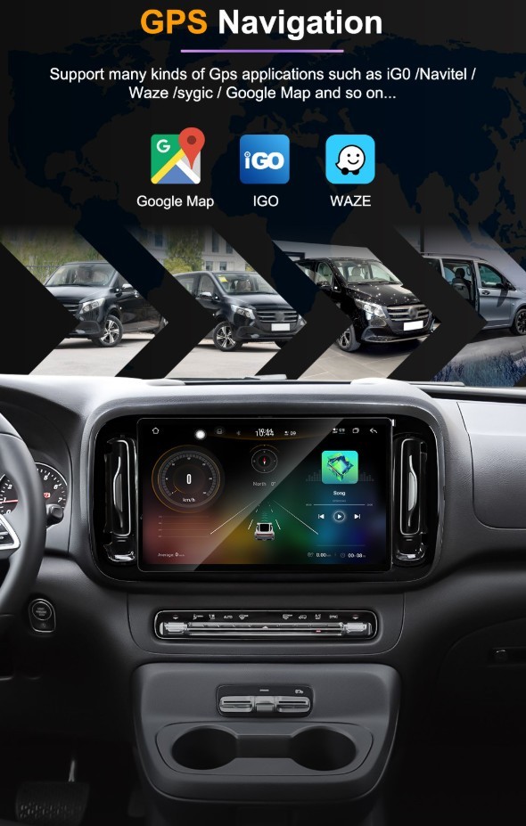 13.3″ 6G+128G Android 13 CarPlay Car Radio GPS For Mercedes Benz Vito Metris