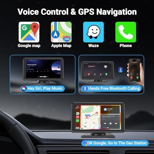 Carplay Wireless Portable Touchscreen Car Stereo Bluetooth Voice Control 7″