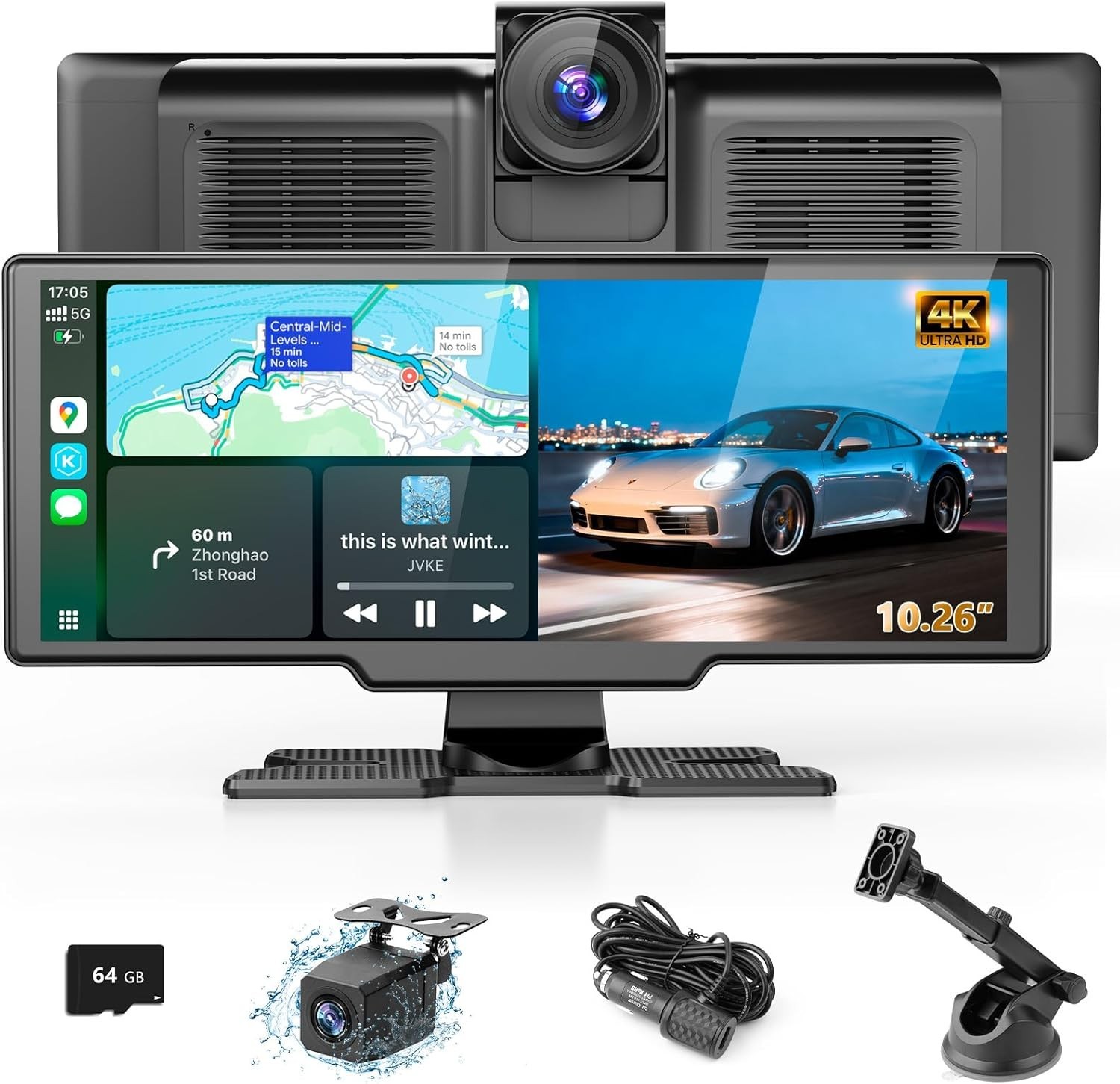 Multifunctional Wireless Carplay Tablet: 4K Camera & Bluetooth 5.0 Integration