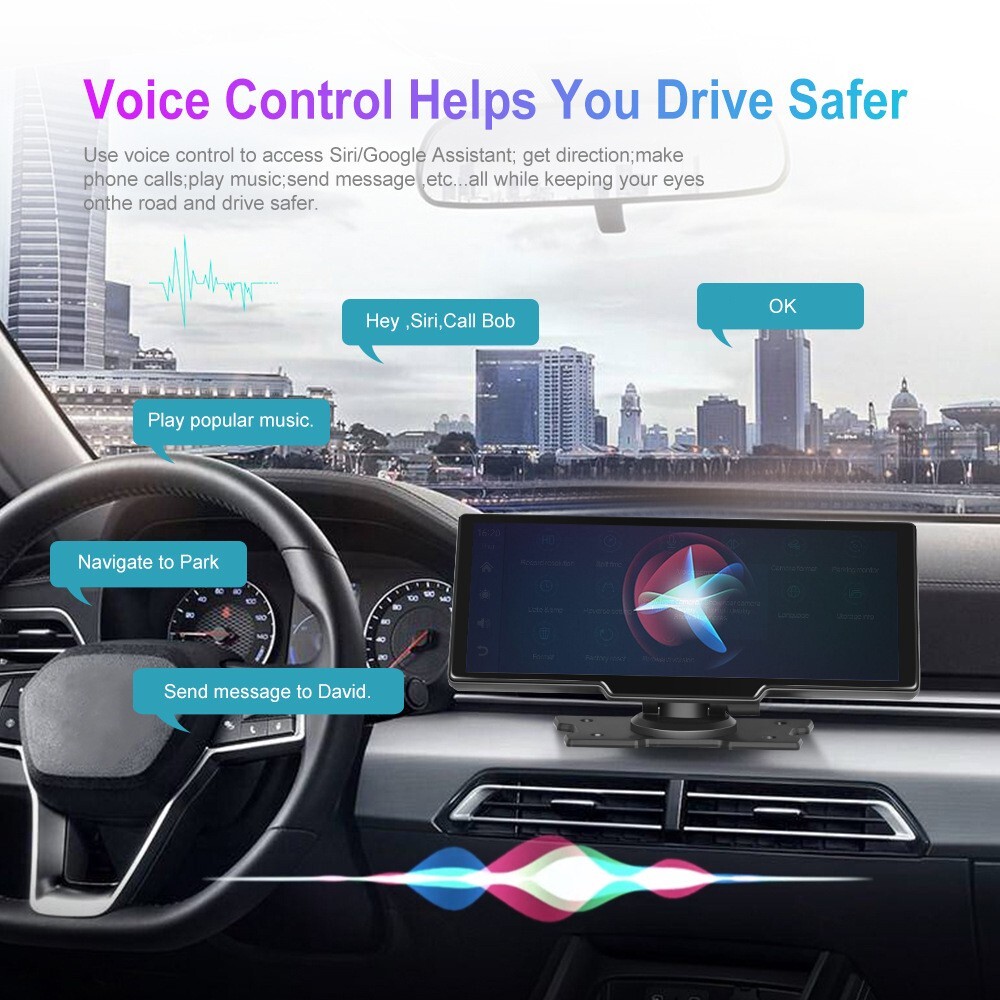10.26″ 4K Touchscreen Wireless Apple CarPlay Android Auto FM Bluetooth Car Stere