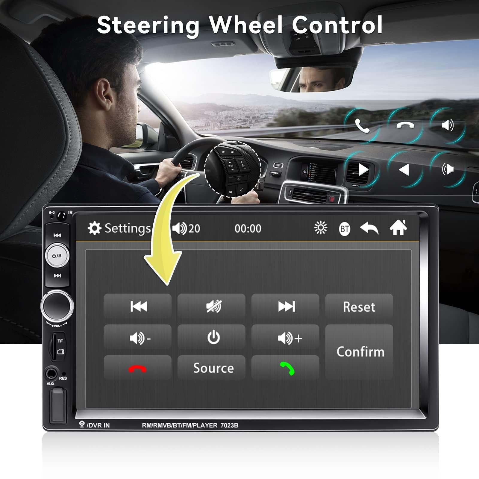 7″ Double Din Car Stereo Audio Bluetooth MP5 Player USB FM Multimedia Radio+ …