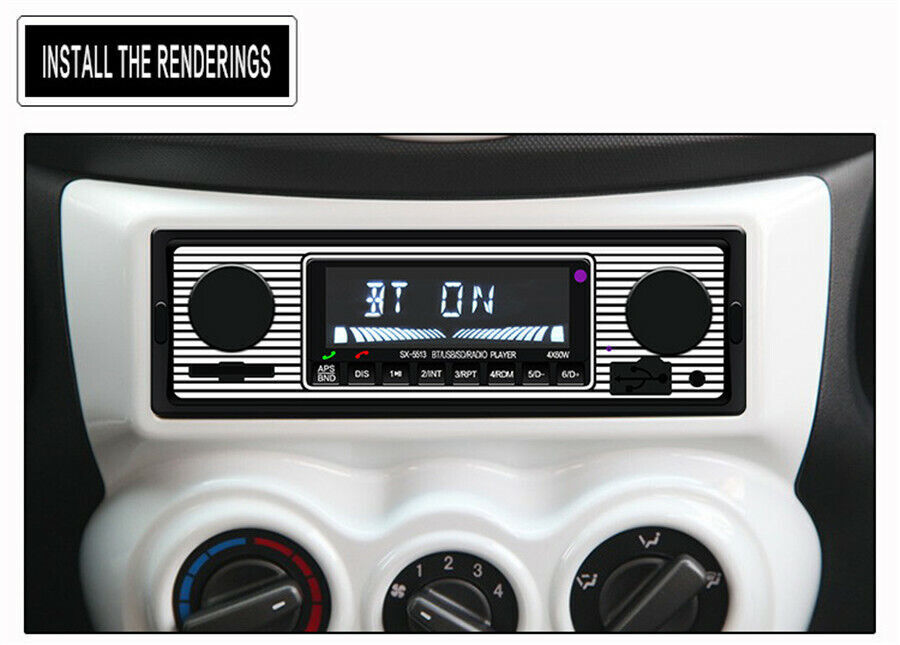 Car Stereo Dual knob Built-in Bluetooth+microphone USB/SD/FM Radio Player&Remote