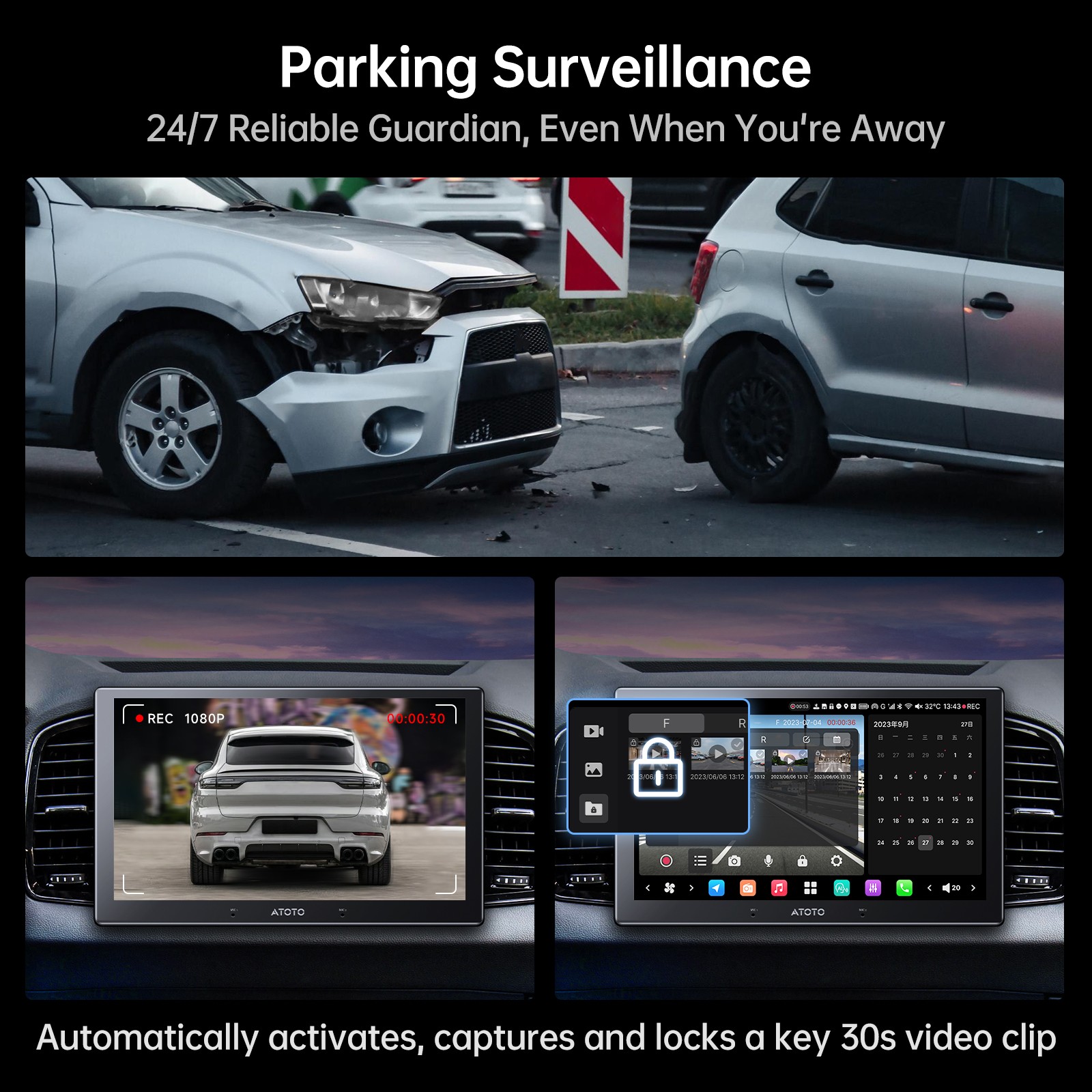 ATOTO 12.95” Single& 2DIN X10 OBDII Android Car Radio 8G+128G Wireless CP& AA