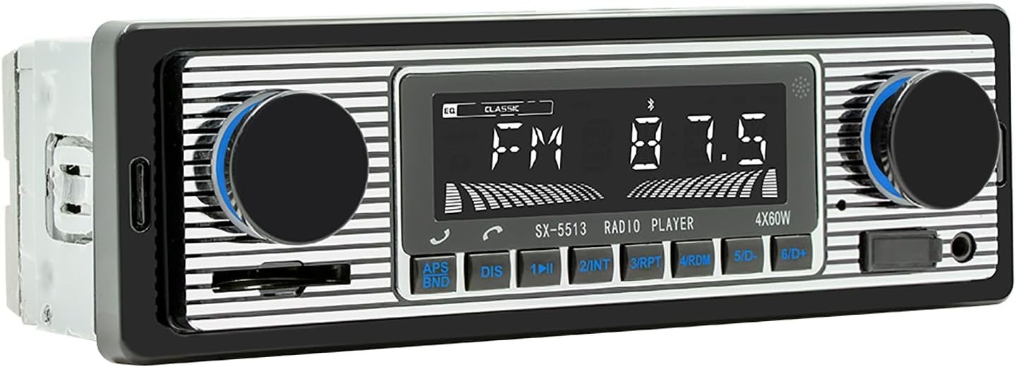 Classic Single Din Car Radio with Bluetooth, Car Stereo FM Radio Receiver, Ha…