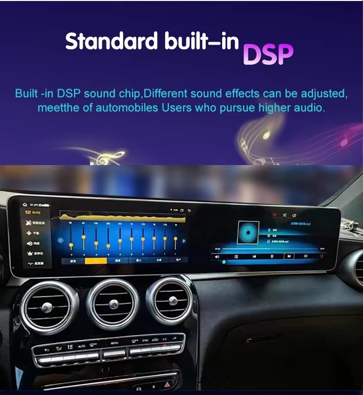 8G+128GB 12.3″ Dual Screen Car Radio Stereo For 2019 Mercedes Benz GLC C Class