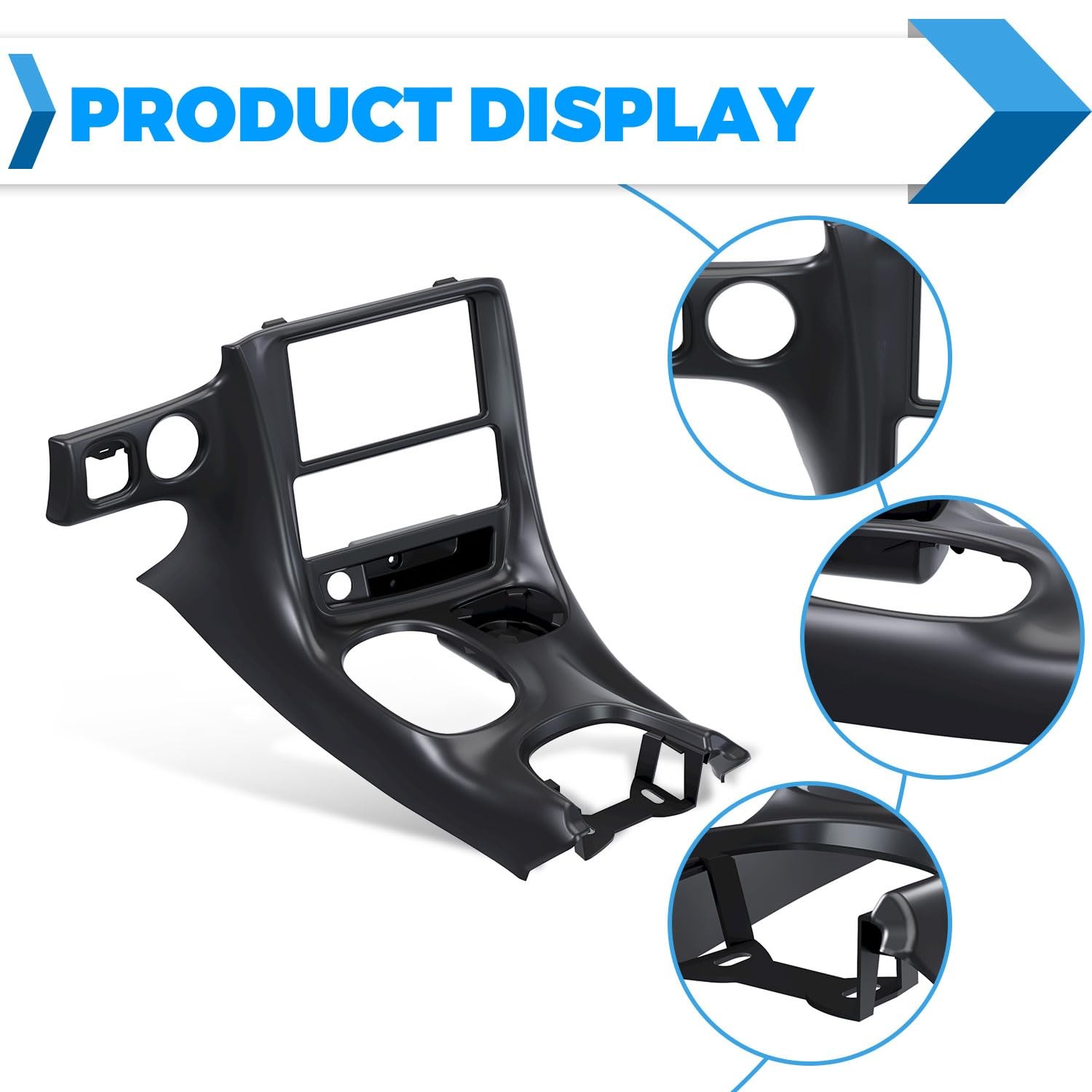 ECOTRIC Double Din Stereo Dash Installation Compatible with Medium, black