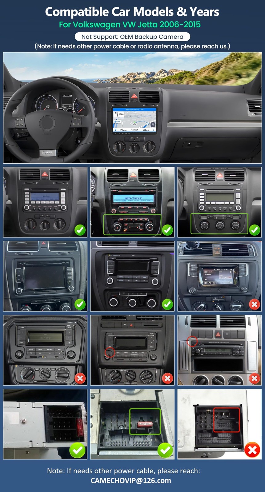 CAMECHO 9in Car Stereo VW Jetta 4+64GB