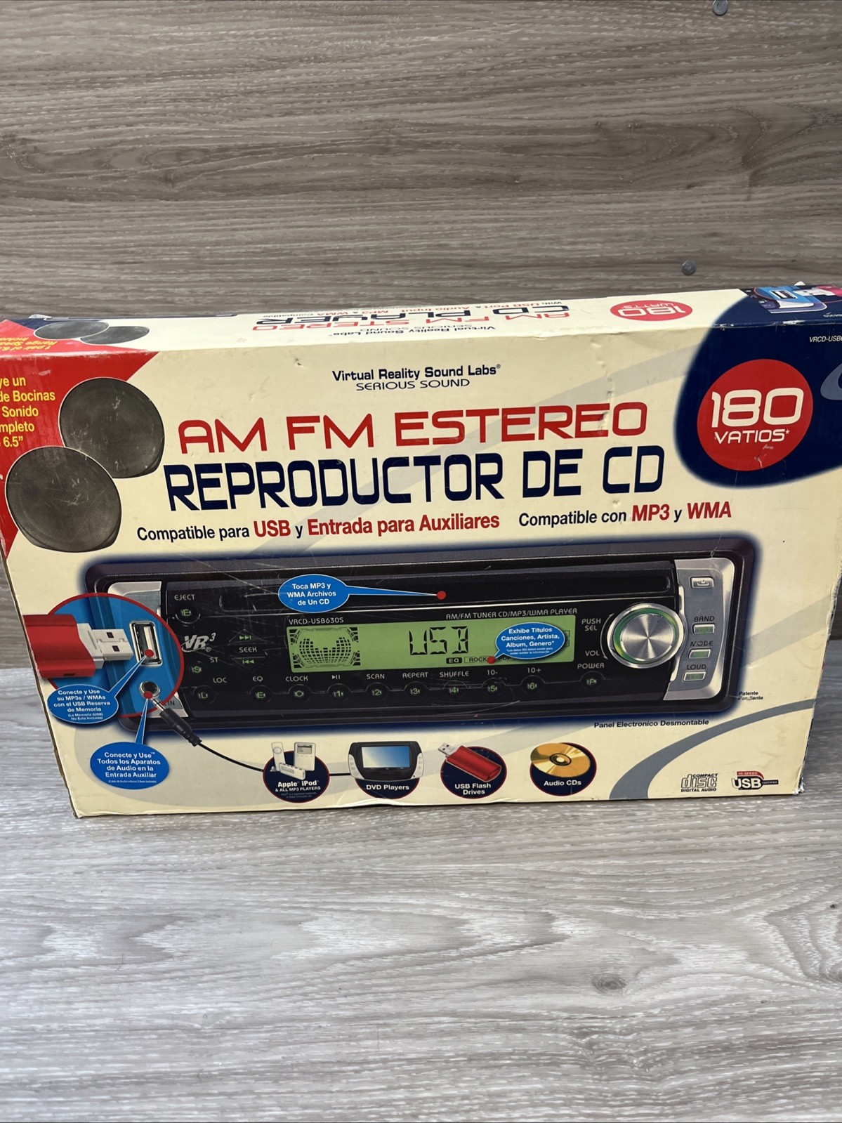New Vintage Vr Sound Labs (VR3) car receiver with 1 Pr 6.5” Speakers
