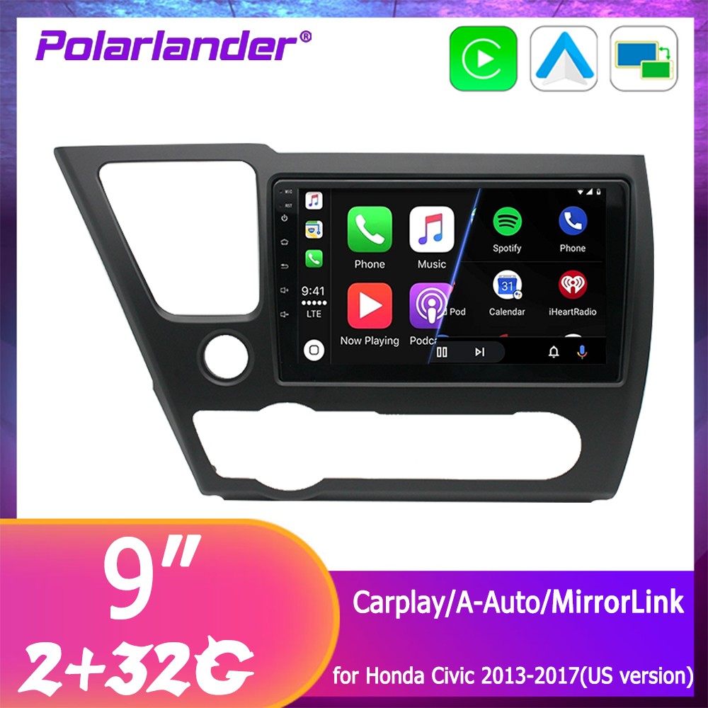 9″ CarPlay Android Auto 2+32G Car Radio Stereo for Honda Civic 2013-2017