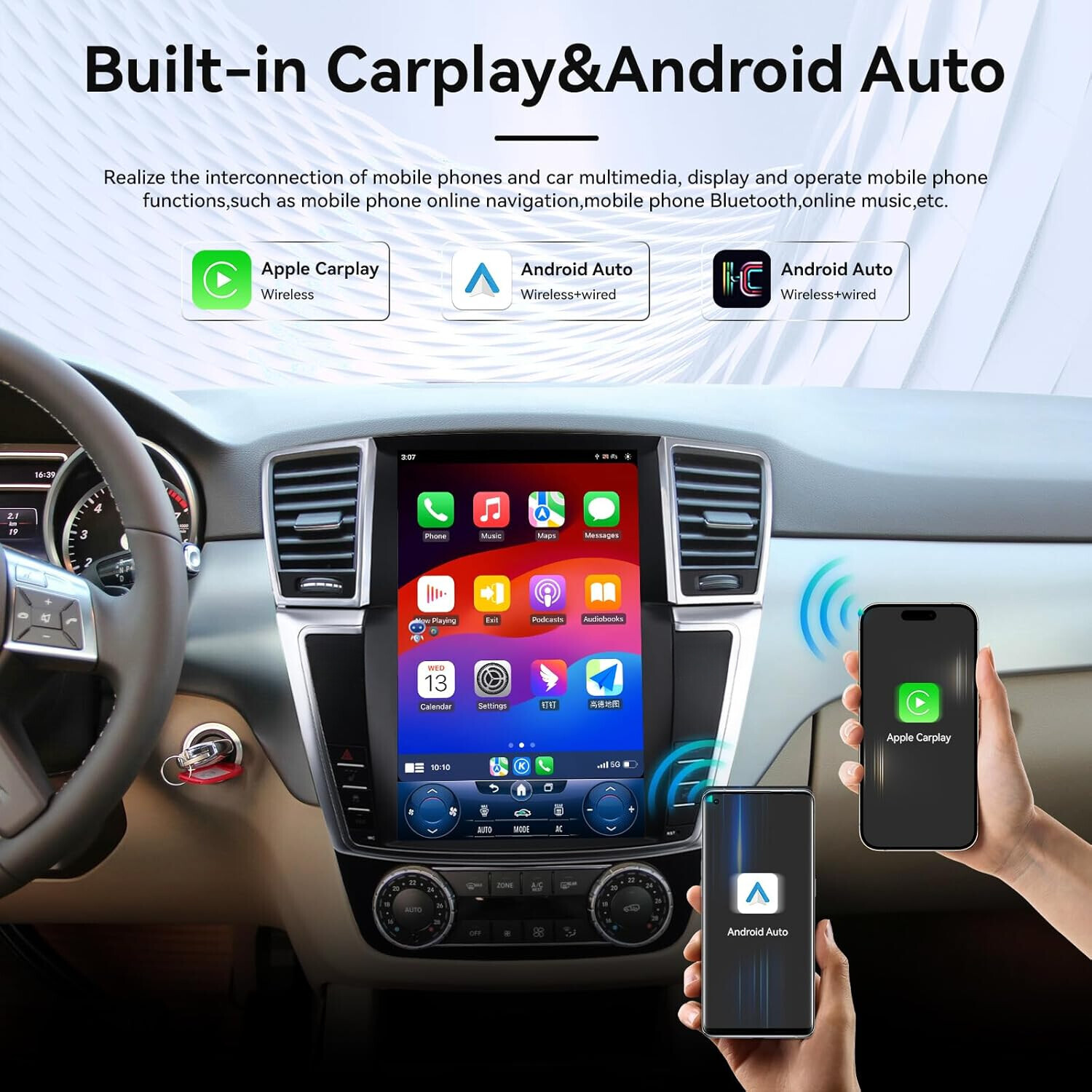 12.1″ For Benz ML GL W166 X166 Android Car Stereo Radio Carplay GPS Navigation