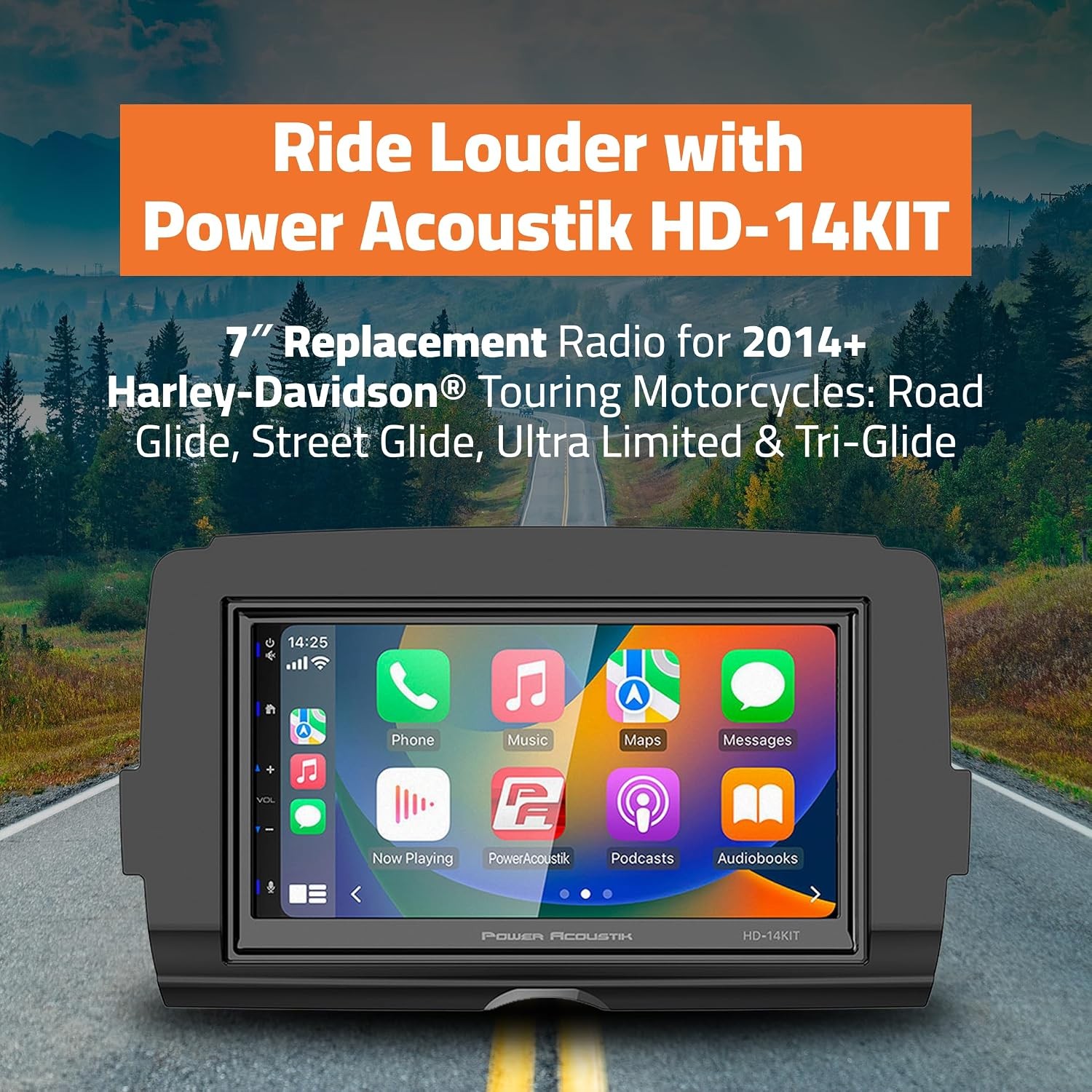 Power Acoustik HD-14KIT 7 Head Unit Harley 2014 Plus