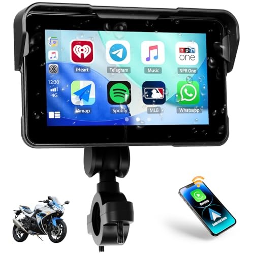 Removable Motorcycle CarPlay & Android Auto Screen, Wireless Apple Car Play
