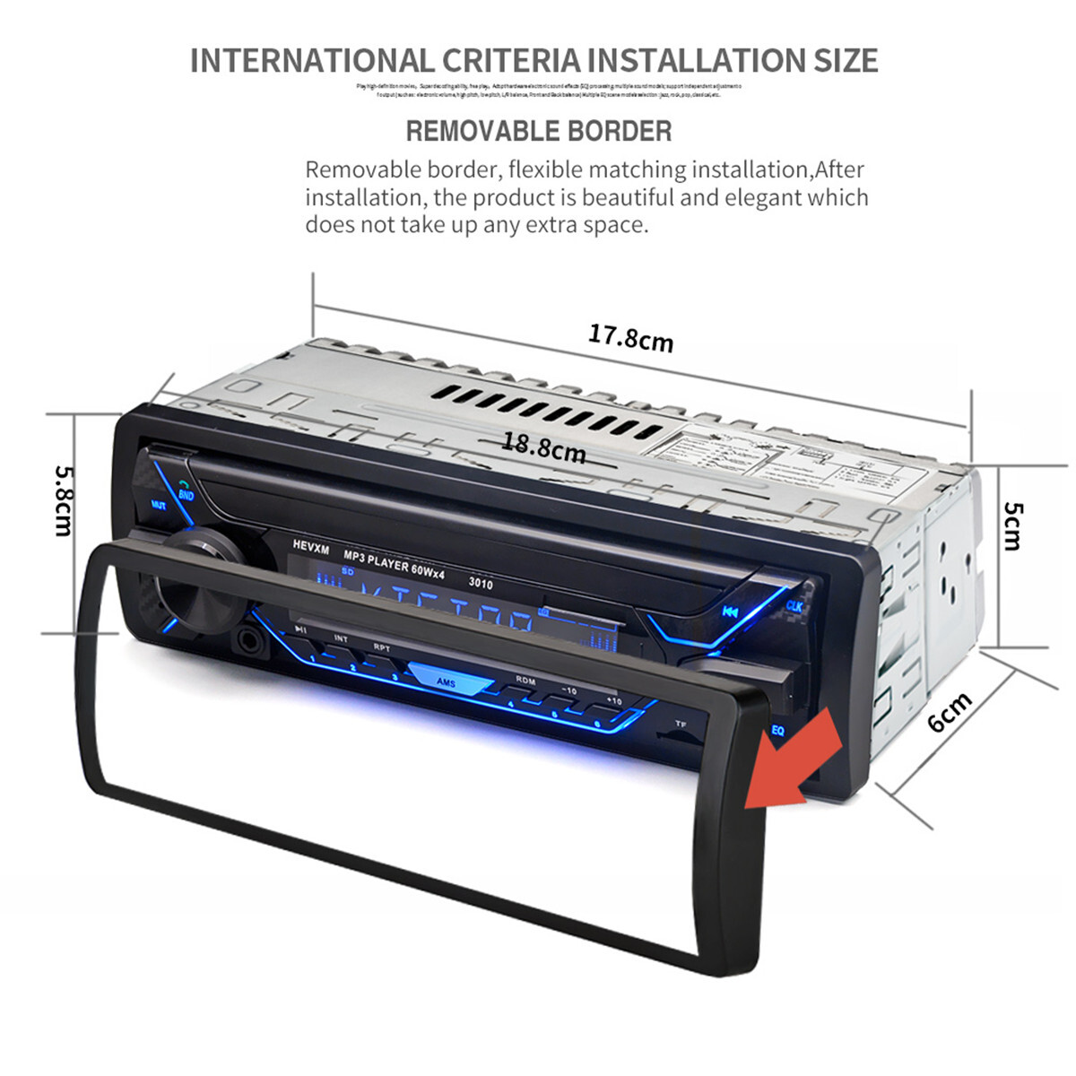 Radio Car Stereo Audio MP3 Player Bluetooth In-Dash FM USB AUX Hands-free Calls