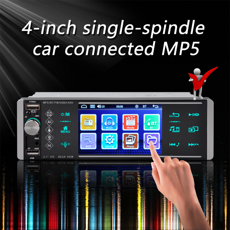 1 Din 4 Inch FM 2USB Android Sapacitive Screen Smart Voice Car Radio Bluetooth