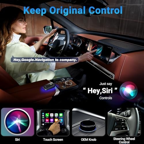 Apple CarPlay Wireless Adapter, Convert Wired CarPlay to carbon fiber color