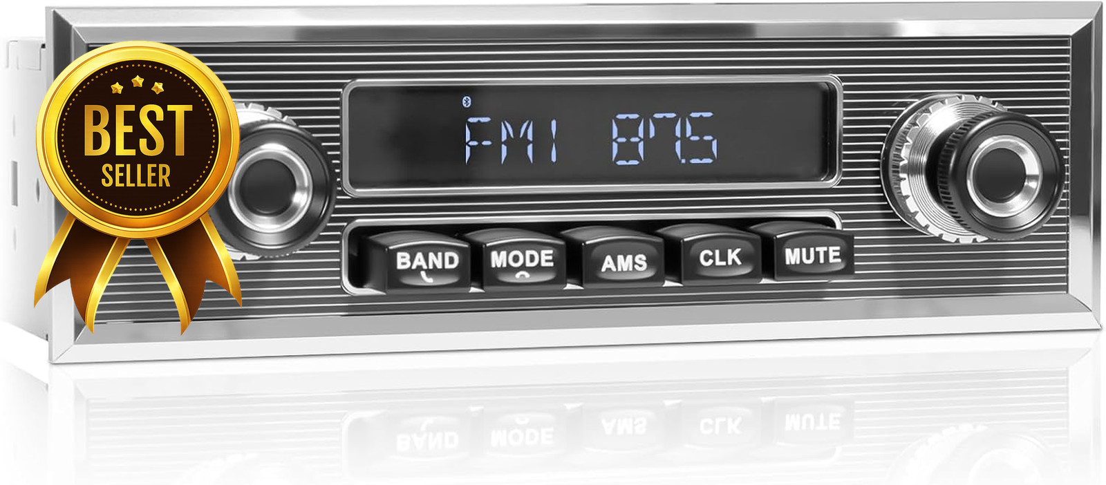 Retro Single Din Car Stereo Bluetooth AM FM USB AUX Vintage Radio Receiver