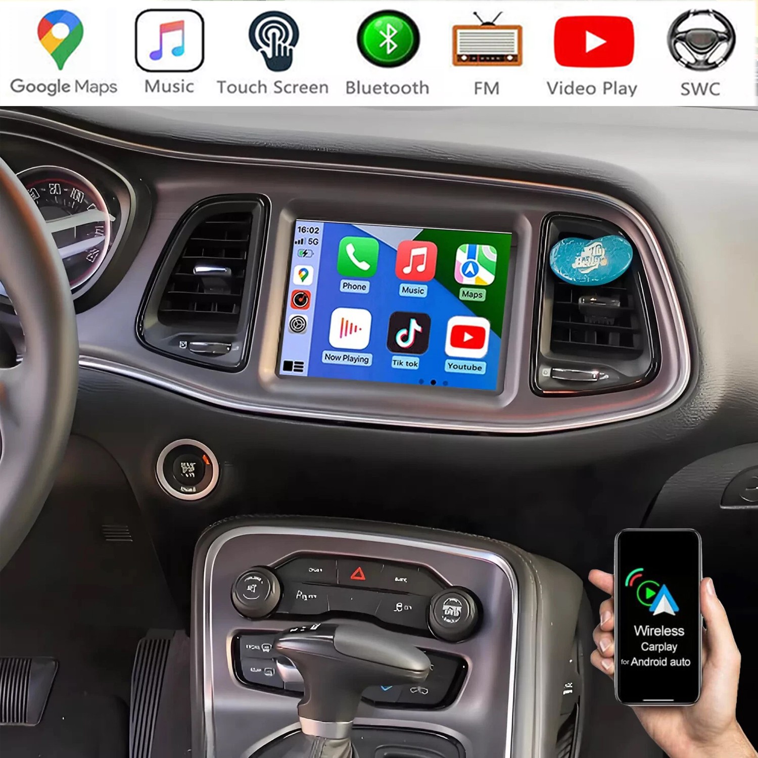 8.4″ For Dodge Challenger Charger 2015-2021 Android CarPlay Car Stereo Radio GPS
