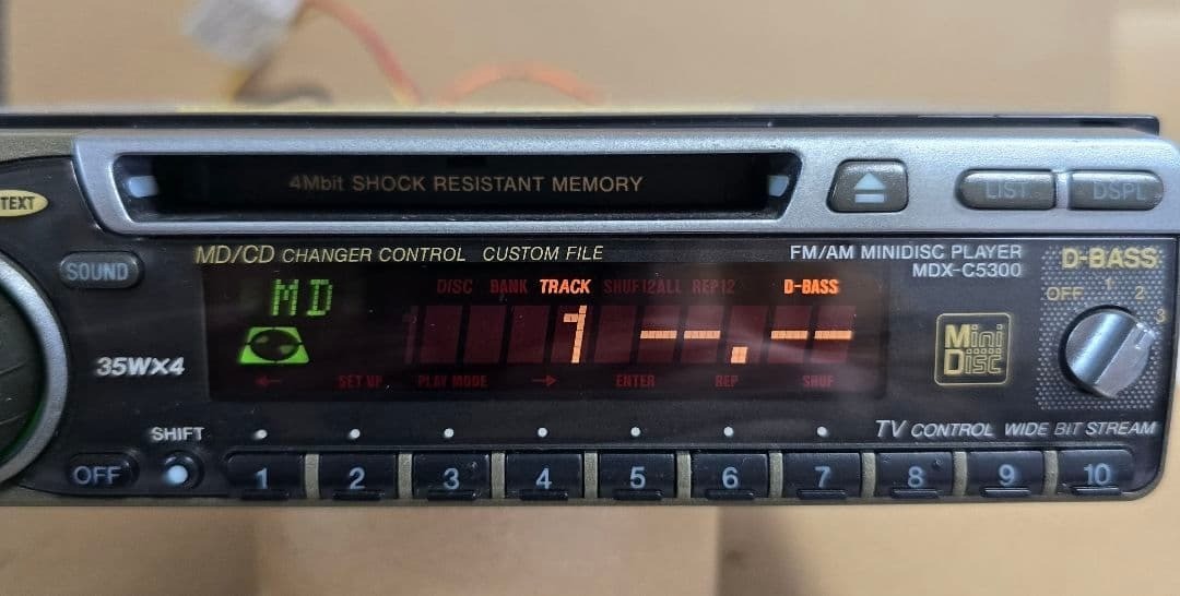 Junk Sony MDX-C5300 Car Audio MD Player 1DIN FM AM Tuner Head Unit 1999 Japan