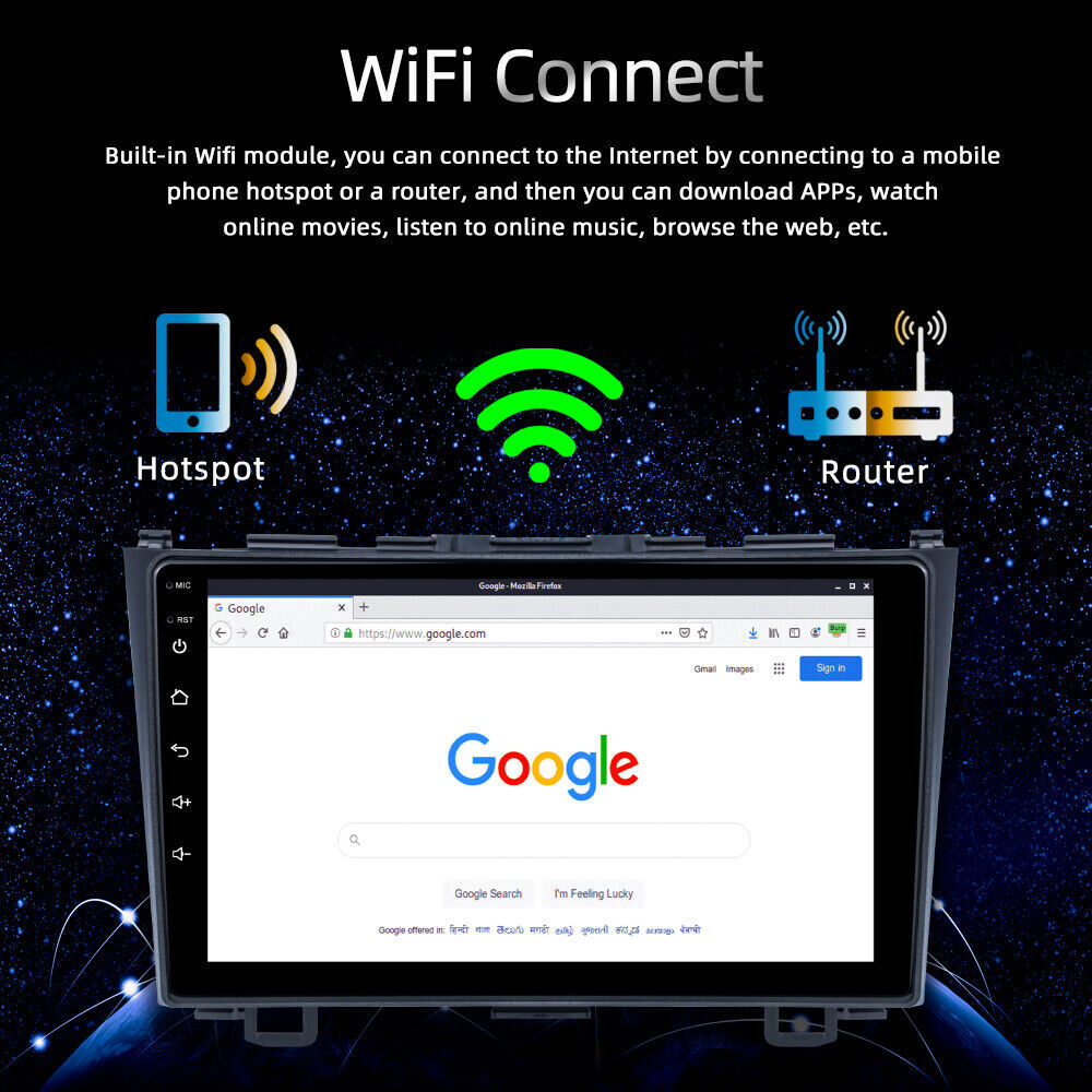For Honda CRV 2007-2011 Car Stereo Radio 9” Android 15 Carplay GPS Navi WIFI BT