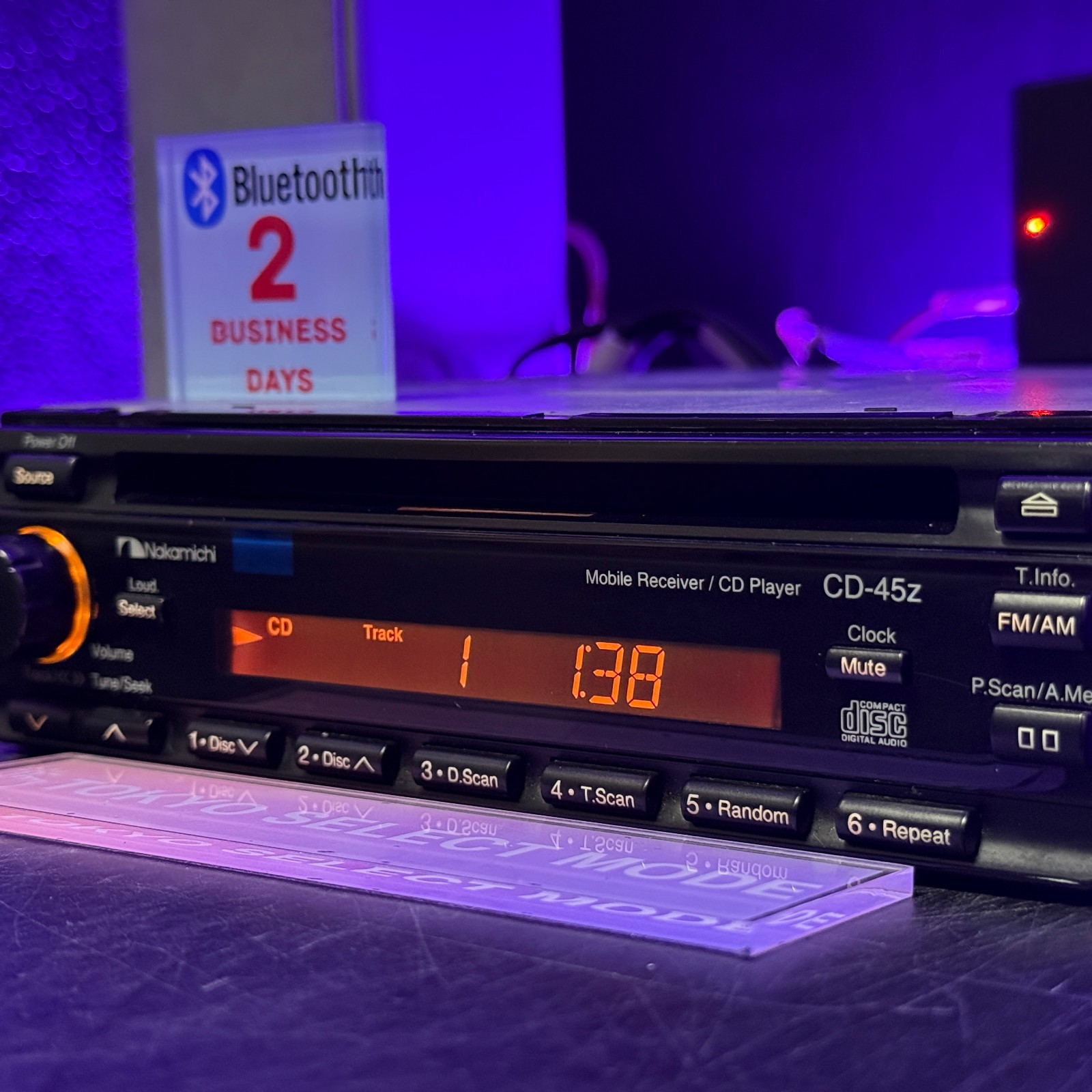 Nakamichi CD-45z 1DIN Car Audio CD Player Added Bluetooth Vintage JDM In Stock
