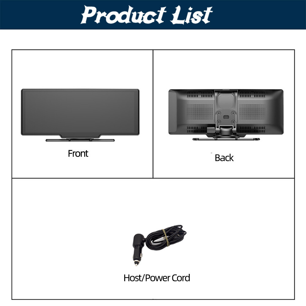 10″ Portable Bluetooth Car Stereo Wireless CarPlay Android Auto Touch Screen AUX