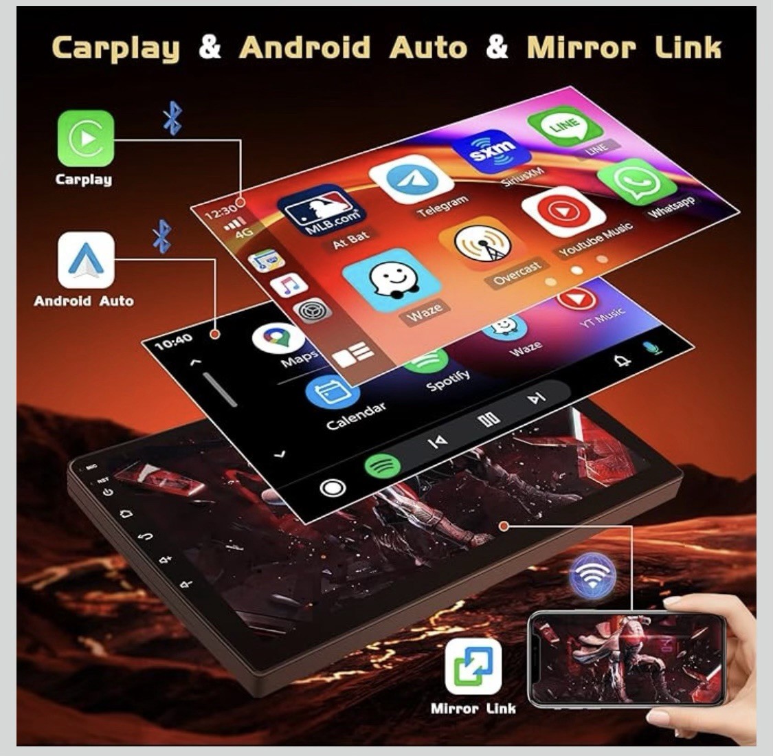 ====Hikity Qualcomm 8Core 4+64G 9″ IPS QLED Touchscreen Toyota Corolla 2009-2013