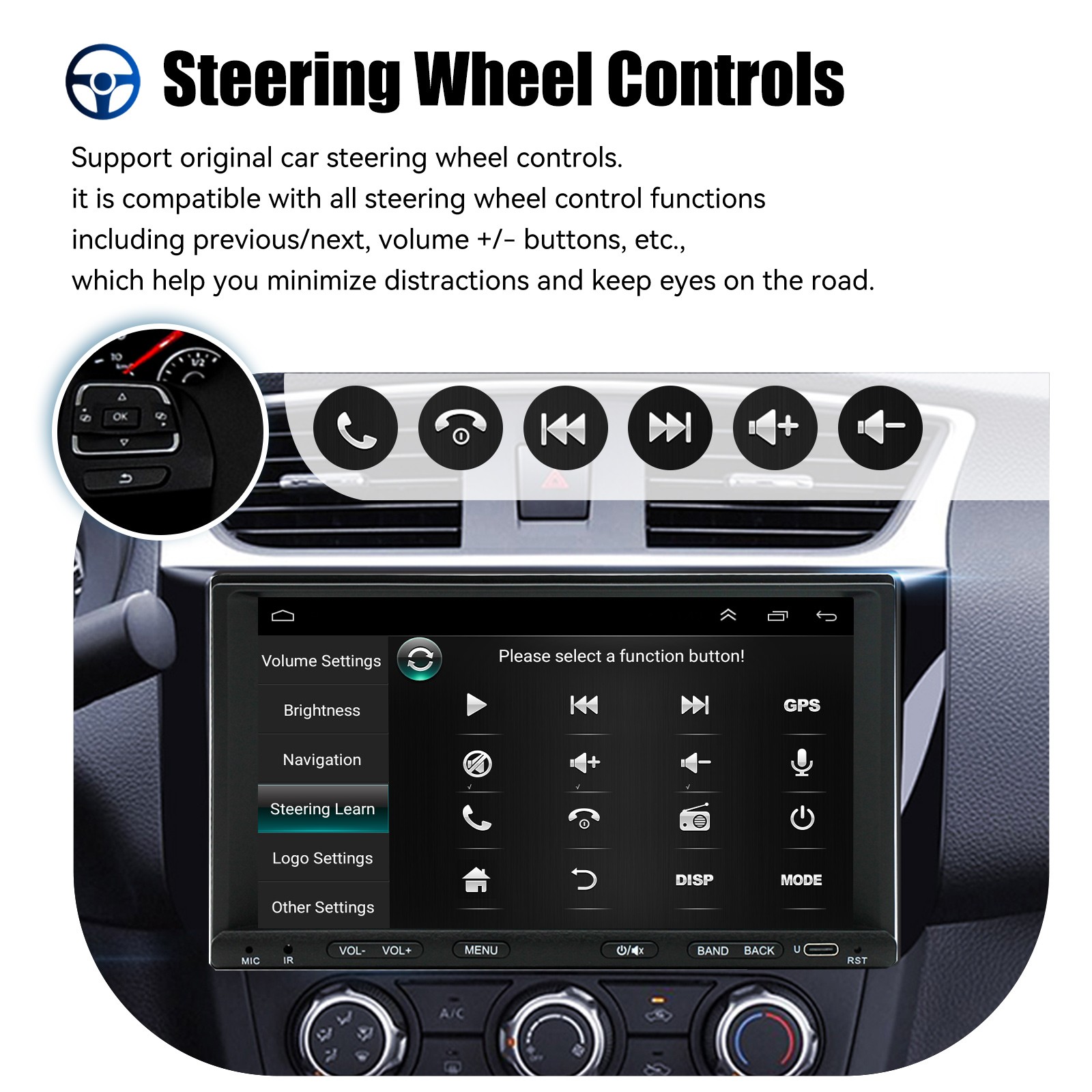 ESSGOO Bluetooth Car Stereo Radio Single 1 Din MP3 Player FM USB SD AUX RDS