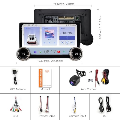 10.1″ Wireless CarPlay & Android Auto Car Stereo – 2GB RAM 64GB ROM, 10.1Inch