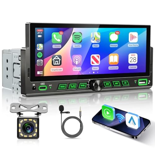 6.86″ Touch Screen Car Stereo with Wireless Carplay & Android