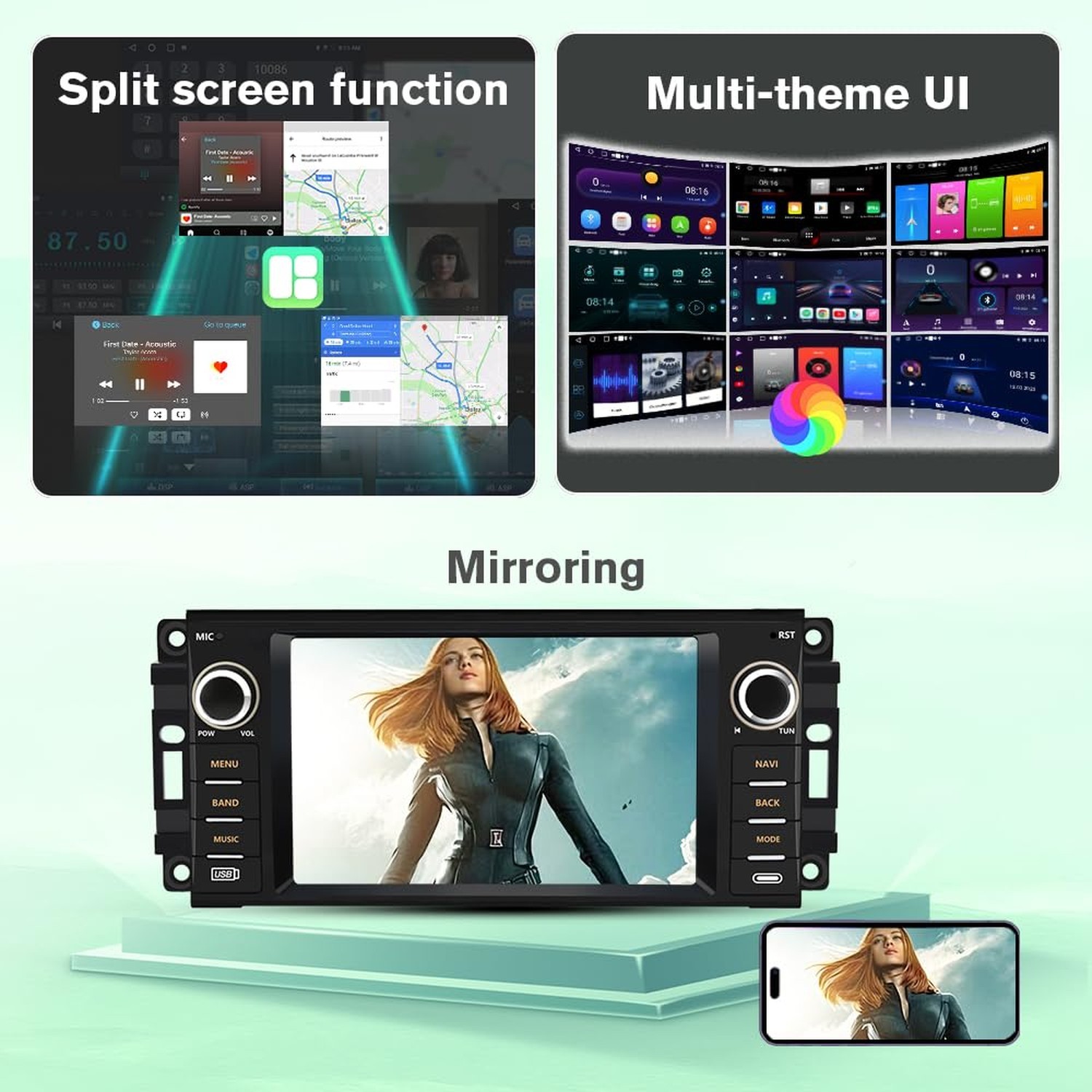 Android Radio for Jeep 2007-2016, Dodge RAM 2009-2012, 2GB+64GB, 7 inch Touch…