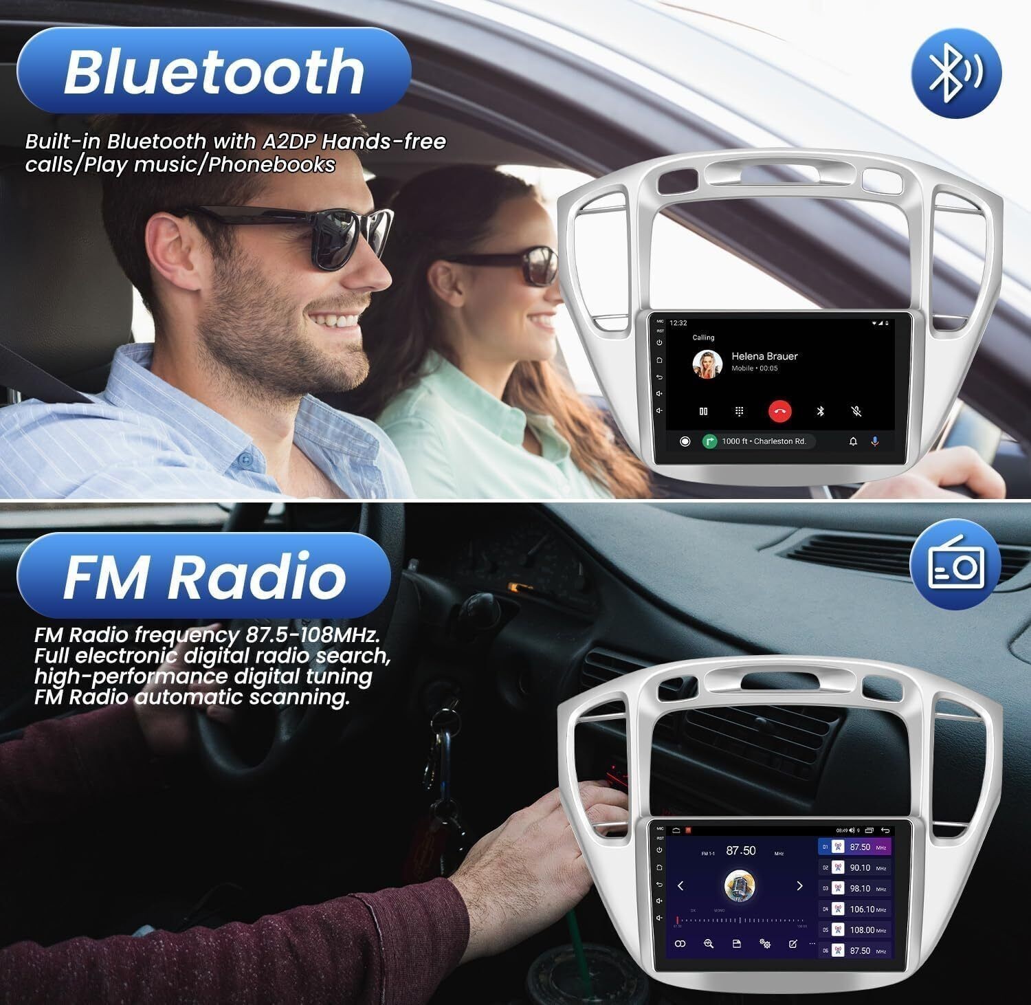 Car Radio Stereo Carplay For 2001-2007 Toyota Highlander 4+64G 9in Media CarPlay