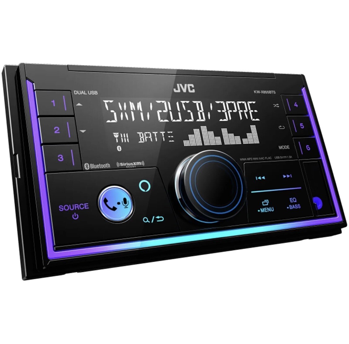 JVC KW-X855BTS Double DIN AM/FM Radio USB Bluetooth Digital Media Receiver