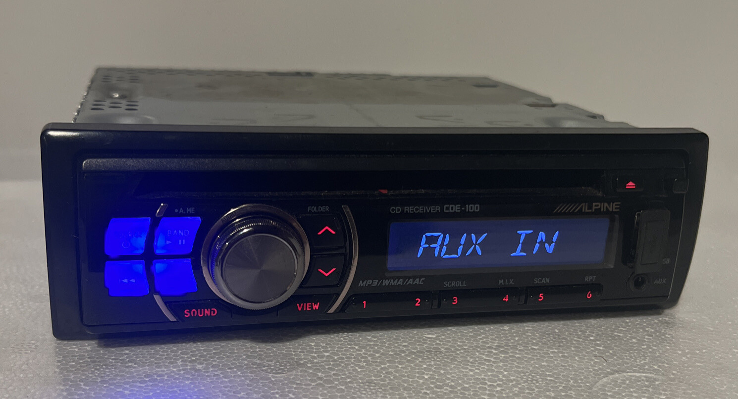 ✅ALPINE CDE-100 CAR AUDIO STEREO CD RECEIVER IN DASH USB AUX Car Audio Stereo.
