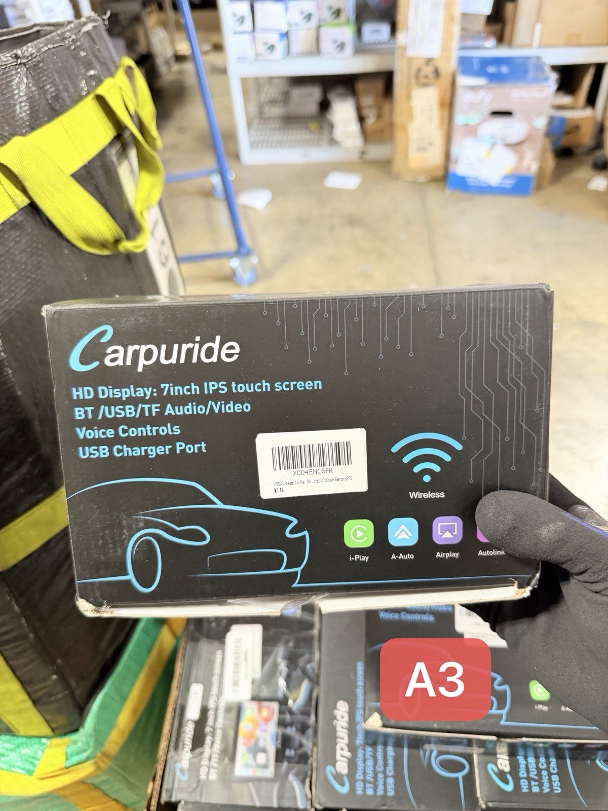 Carpuride W703 Wireless CarPlay for Apple CarPlay & Android Auto, 7″ Backup Cam
