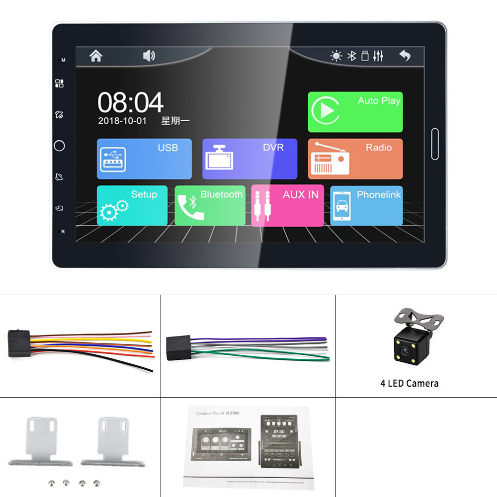Carplay 10.1″ Car Stereo Radio Bluetooth Single 1Din Rotatable Touch Screen MP5