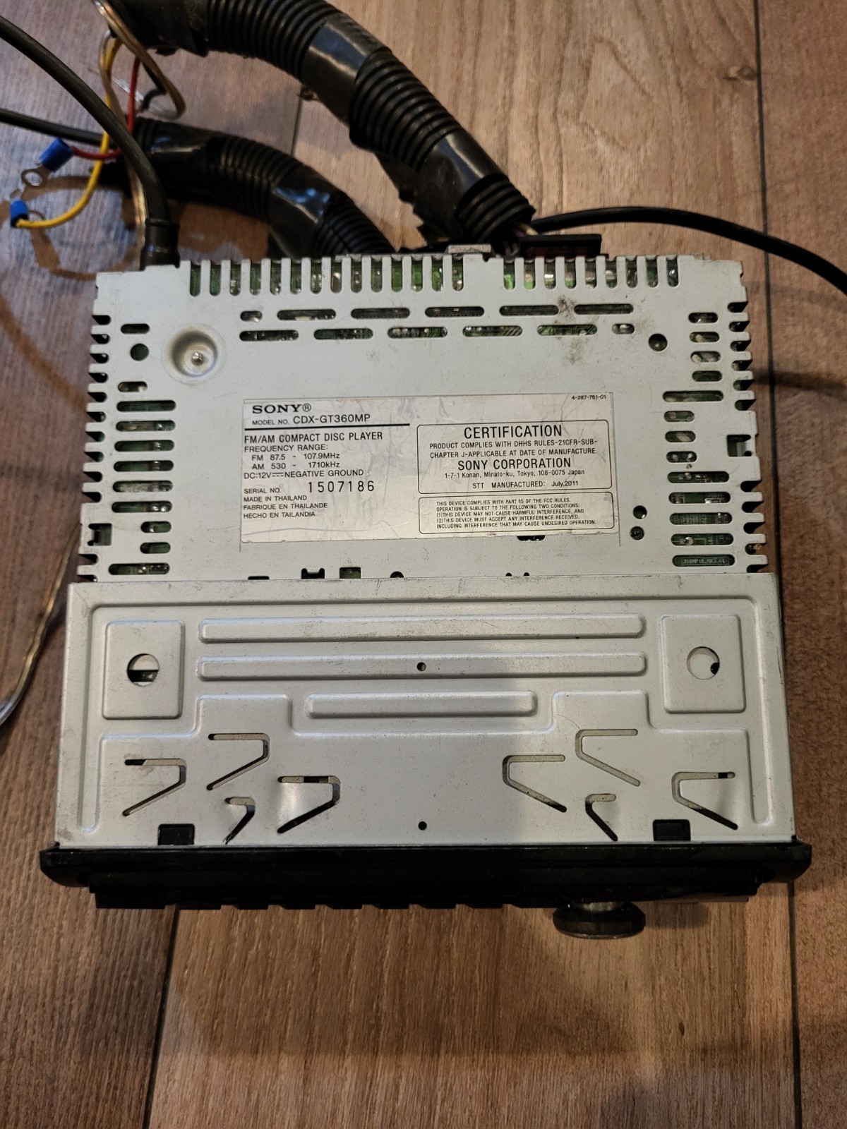 Sony CDX-GT360MP CD Player/MP3 In Dash Receiver With Wiring Harness And Antena