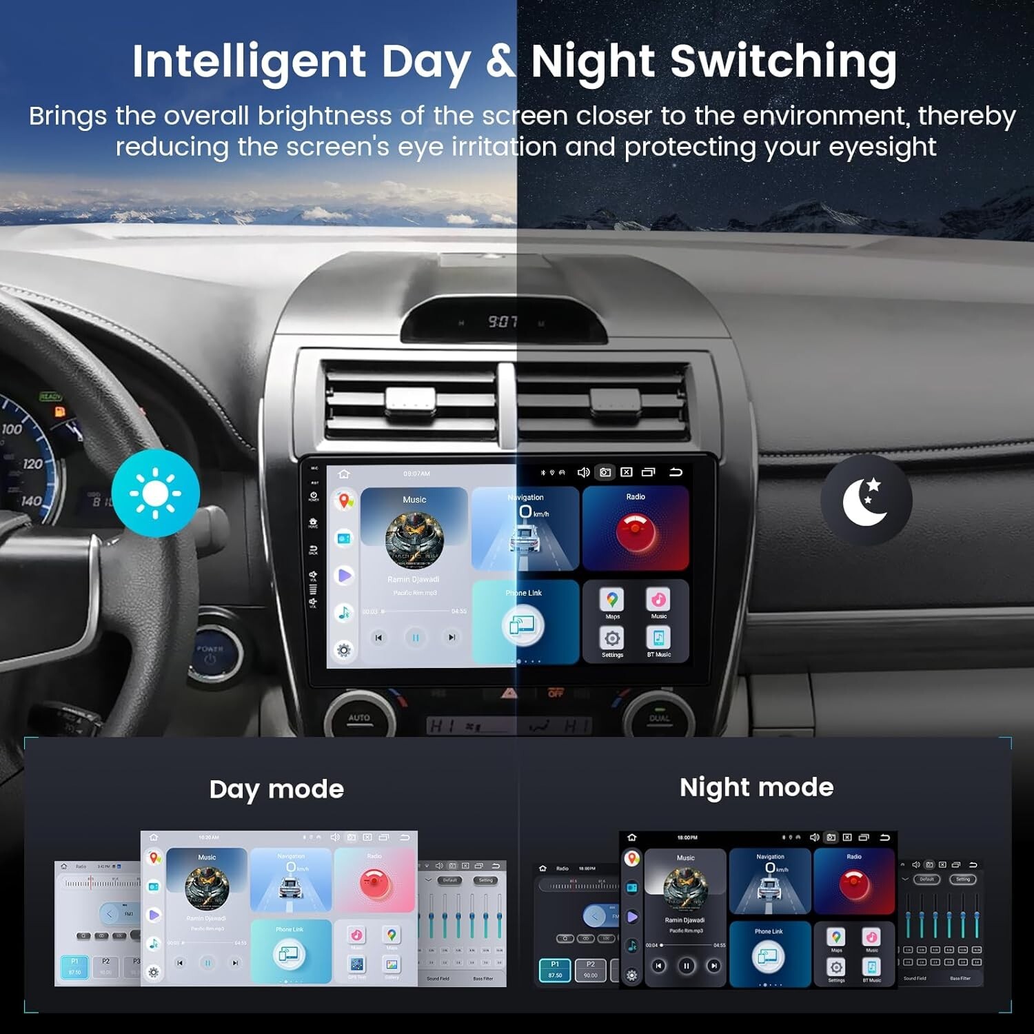 Roadanvi 10.2″ Android 12 Car Radio fit Toyota Camry 2012-14 GPS CarPlay Stereo