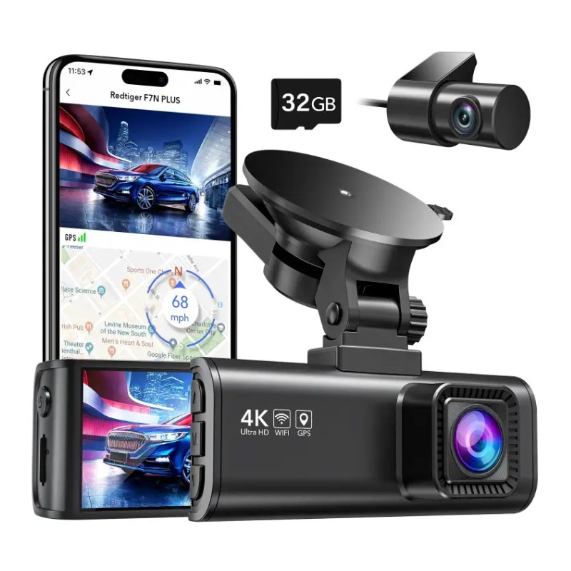 NEW RedTiger F7NP HD 2 Camera 4K Front and 1080P Rear Dash Cam 1-YEAR WARRANTY
