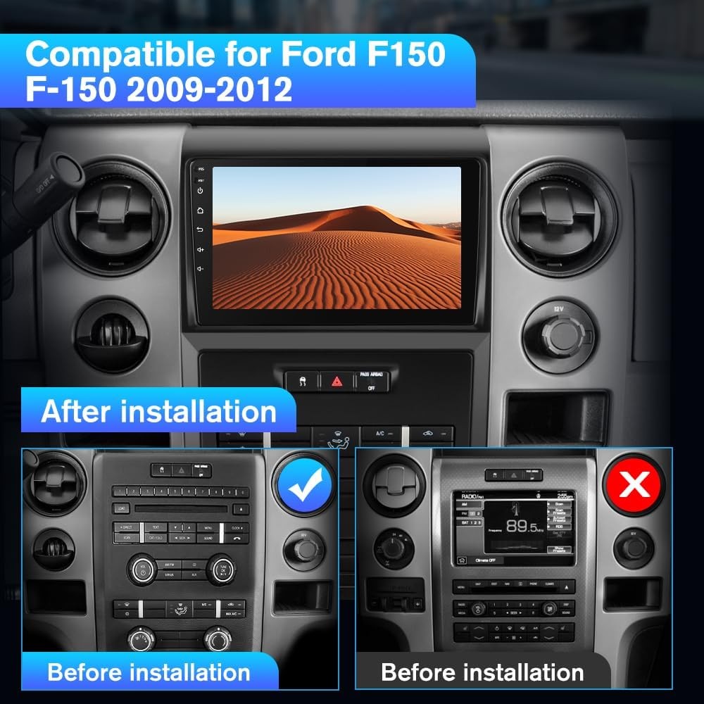 9 Inch Android 13 Car Stereo Ford F150 2009-2012 4GB 64GB