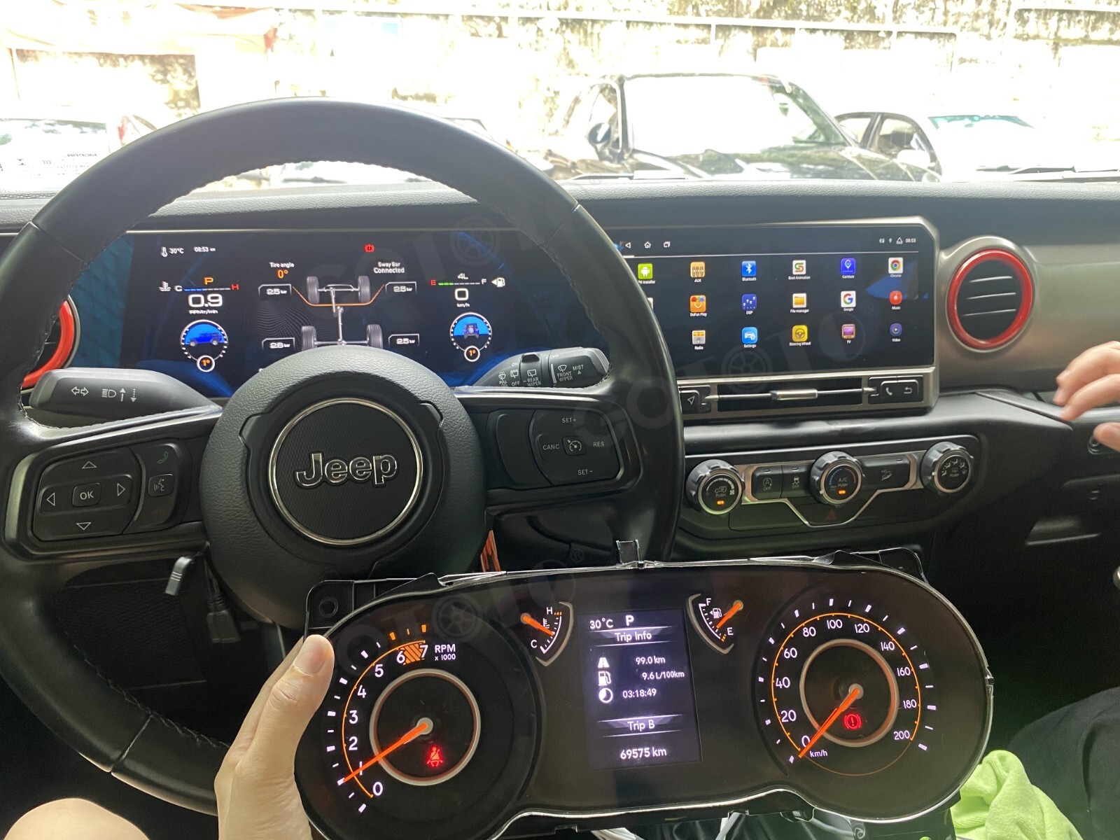 Strip screen Car Radio For Jeep Wrangler JL 2018-2022 Multimedia Player Stereo